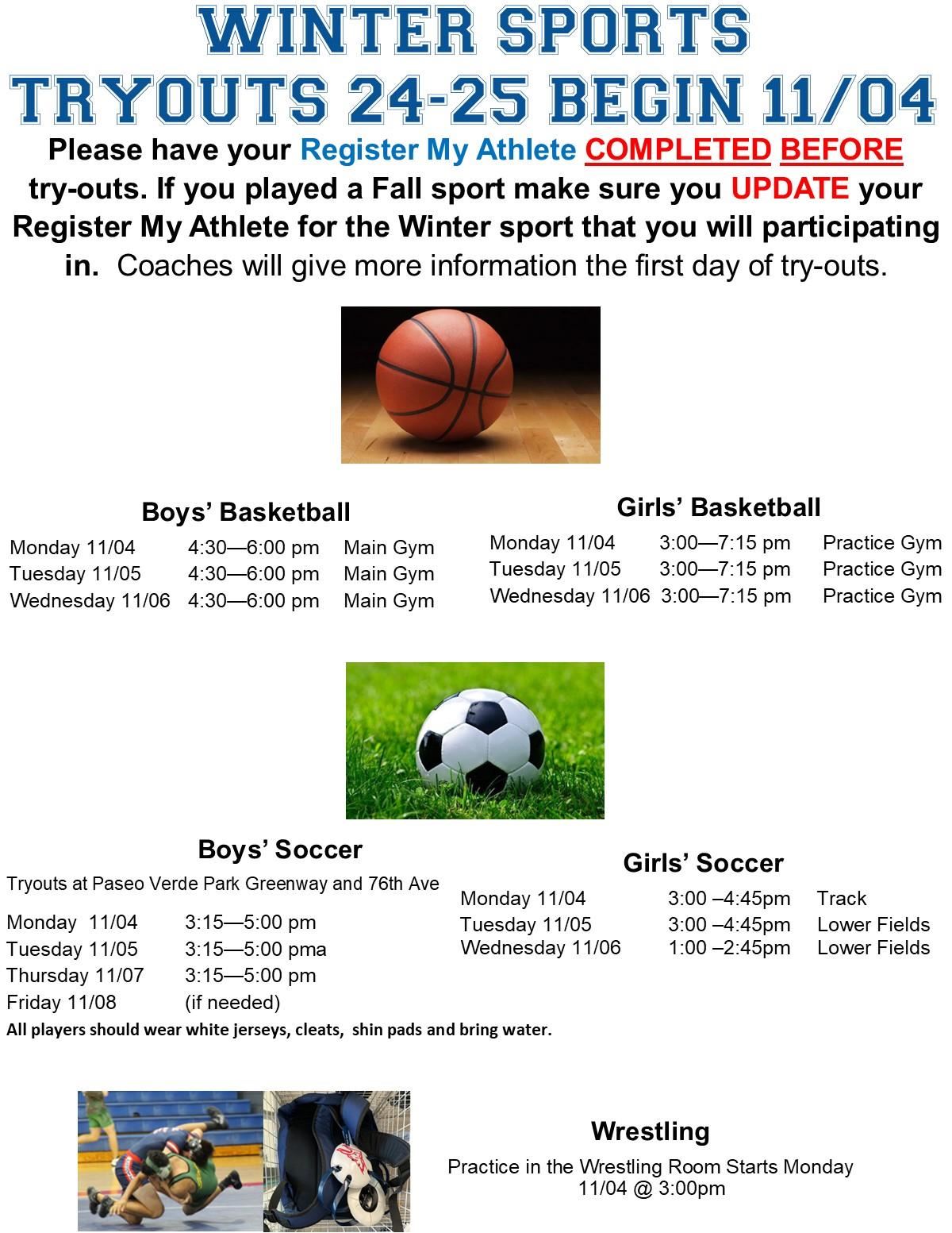 Winter Sports Tryouts